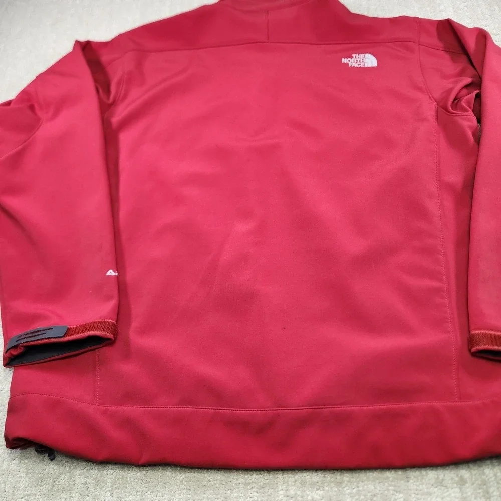North Face Apex Bionic Jacket Men XL Softshell Fleece Lined Red Full Zip Outdoor